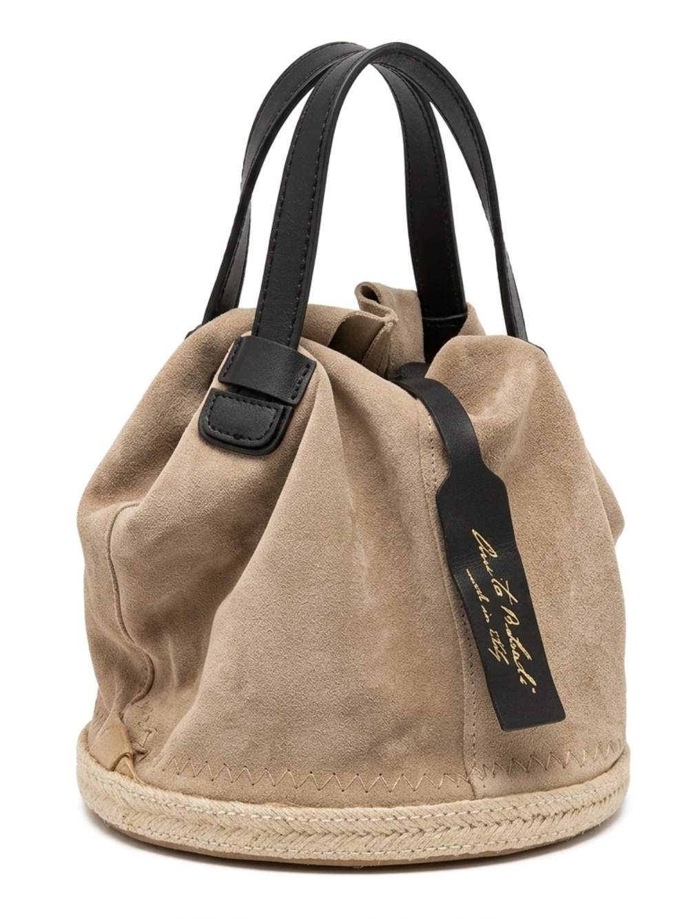 Anita Bilardi Tan Suede Espadrille Bucket, Shoulder, Bag Italy, Quiet Luxury